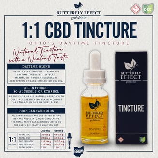1:1 CBD Tincture (220mg) by Butterfly Effect