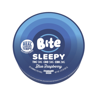 B Sleepy - Blue Raspberry [20pk] (100mg THC/100mg CBD/40mg CBC) by Bite