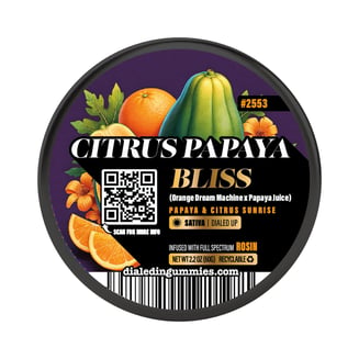 100mg - Citrus Papaya Bliss #2553 - Rosin Gummies (10pk) by Dialed In Gummies