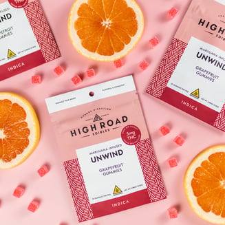 Grapefruit Unwind Gummies, 100mg 20-pack by High Road Edibles