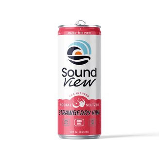 SoundView Strawberry Kiwi Seltzer [12oz] (3mg THC/3mg CBD/3mg CBG) by SoundView