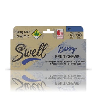Berry CBD 1:1 Fruit Chews [10pk] (100mg CBD/100mg THC) by Swell