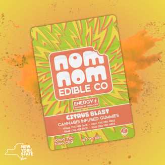Citrus Blast - Energy [5pk] (100mg THC/50mg CBC) by Nom Nom Edible Co.