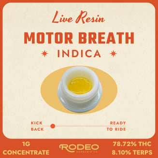 Rodeo MED Live Resin Motor Breath (I) BA 1g Concentrate (C0070000488) by Rodeo Cannabis