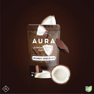 Coconut Chocolate + CBG [10pk] (110mg THC/37mg CBG) by Aura