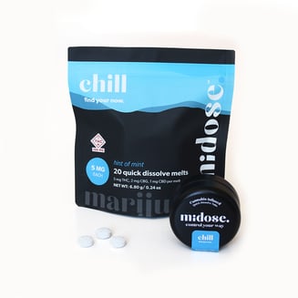 Chill melts [20pk] (100mg THC/40mg CBG/20mg CBD) by midose.