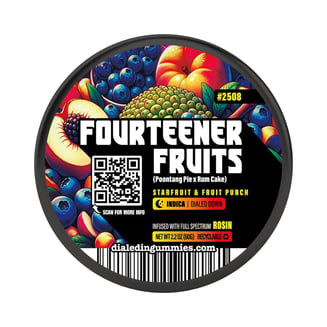 100mg - Fourteener Fruits #2508 - Rosin Gummies (10pk) by Dialed In Gummies