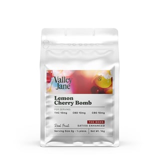 Valley Jane - 1:1:1 Lemon Cherry Bomb - The Bomb [2pk] (80mg CBD/80mg THC/80mg CBG) by Valley Jane