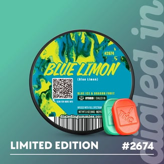100mg - Blue Limon #2674 - Rosin Gummies (10pk) by Dialed In Gummies