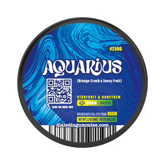 100mg - Aquarius #2560 - Rosin Gummies (10pk) by Dialed In Gummies