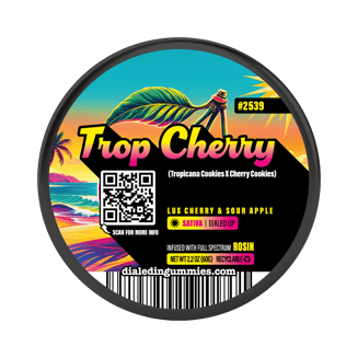 100mg - Trop Cherry #2539 - Rosin Gummies (10pk) by Dialed In Gummies