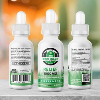 1:1 Relief - Peppermint [30ml] (1000mg CBD/1000mg CBG) by Windy Village