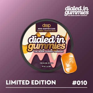 100mg - Scottie's Cake #010 - Rosin Gummies (10pk) by Dialed In Gummies