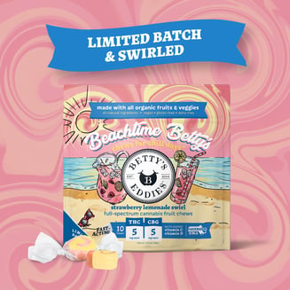 Beachtime Betty's - Strawberry Lemonade Swirl [10pk] (50mg THC/50mg CBG) by Betty's Eddies