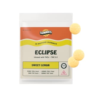 5:1 Eclipse - Sweet Lemon [20pk] 100mg THCv/100mg THC by Sunnies