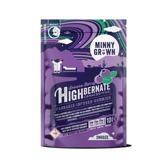 Highbernate Snooze Berry Sleep Gummies 1:1:1 [10pk] (100mg THC/100mg CBD/100mg CBN) by Minny Grown