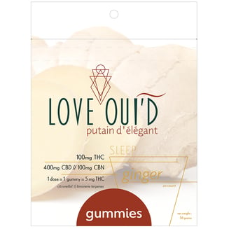 Sleep - Ginger [20pk] (400mg CBD/100mg THC/100mg CBN) by Love Oui'd