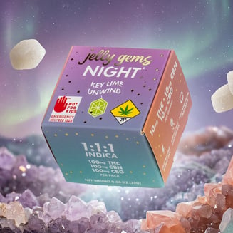 1:1:1 Key Lime Unwind [10pk] (100mg THC/100mg CBN/100mg CBG) by Jelly Gems