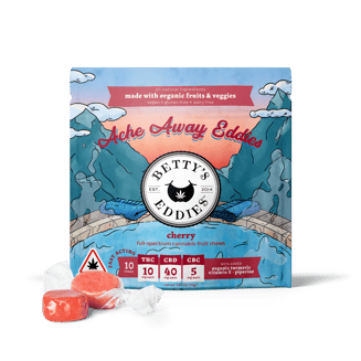 Achy Eddies Cherry [10pk] (100mg THC/400mg CBD/50mg CBC) Pain Relief Fruit Chews by Betty's Eddies