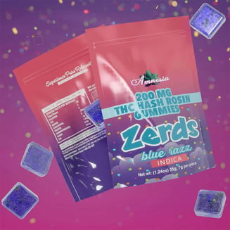 Blue Razz Hash Rosin Zerds [5pk] (200mg) by Amnesia