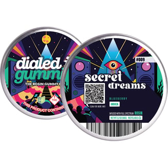 100mg - Secret Dreams 009 x Blueberry - Rosin Gummies (10pk) by Dialed In Gummies