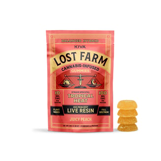 Juicy Peach x Tropical Heat [10pk] (100mg) by Lost Farm