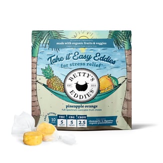 Take It Easy Eddies - Pineapple Orange [10pk] (50mg THC/50mg CBG/25mg CBDV) by Betty's Eddies