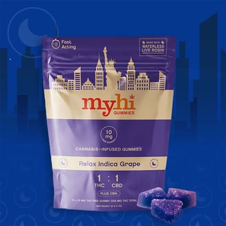 :1 Relax Grape [10pk] (100mg THC/100mg CBD)