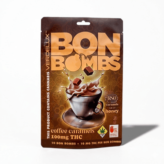 Caramels BON BOMBS Espresso Honey (DOHC) Edibles - 10pk 100mg THC by Verdelux