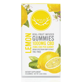 1000mg Lemon CBD Gummies | 40-pack by WYLD CBD