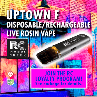 Uptown F Disposable/Rechargeable Live Rosin Vape (0.5g) by Riviera Creek
