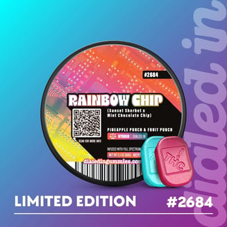 100mg - Rainbow Chip #2684 - Rosin Gummies (10pk) by Dialed In Gummies