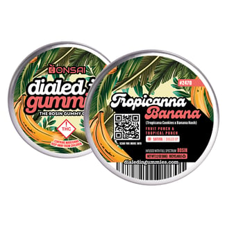 100mg - Tropicana Banana #2470 - Rosin Gummies (10pk) by Dialed In Gummies
