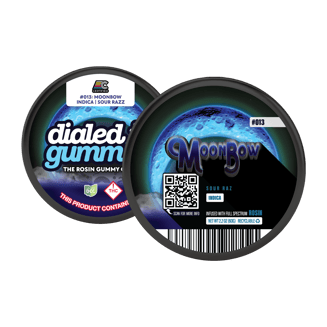 100mg - Moonbow #013 x Sour Razz - Rosin Gummies (10pk) by Dialed In Gummies