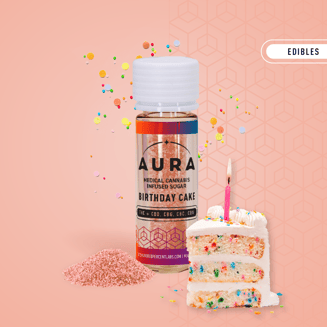 Birthday Cake Entourage (4THC:1CBC,CBD,CBG,CBN) Infused Sugar by Aura