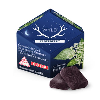 *HIGH DOSE* Elderberry 4:1 CBN + Indica Enhanced Gummies | 400mg THC:100mg CBN | MD Only by WYLD