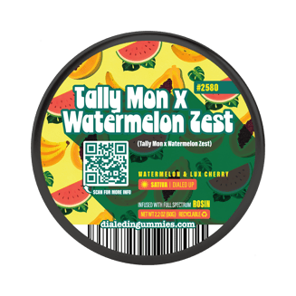 100mg - Tally Mon x Watermelon Zest #2580 - Rosin Gummies (10pk) by Dialed In Gummies