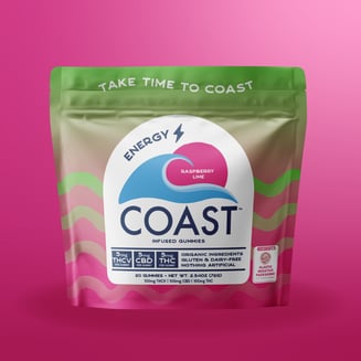 ENERGY I Raspberry Lime Gummies I 5:5:5 THCV:CBD:THC by Coast Cannabis Co™