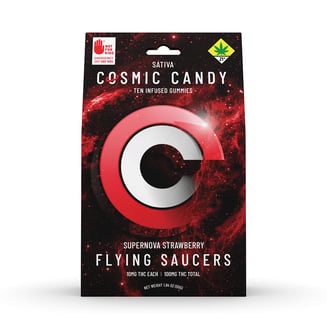 Supernova Strawberry - Sativa [10pk] (100mg) by Cosmic Candy
