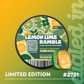 100mg - LeMon Lime Ramble #2721 - Rosin Gummies (10pk) by Dialed In Gummies