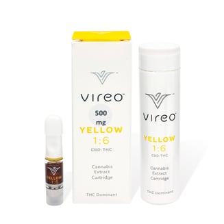 Yellow Full-Spectrum Distillate Vaporizer Cartridge [.5g] (Grand Daddy Purple) by Vireo