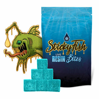 Unflavored Sticky Fish Live Resin Bites [20pk] (100mg) by Sticky Fish