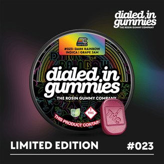 100mg - Dark Rainbow #023 - Rosin Gummies (10pk) by Dialed In Gummies