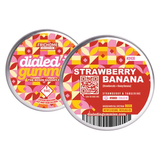 100mg - Strawberry Banana #2431 - Rosin Gummies (10pk) by Dialed In Gummies