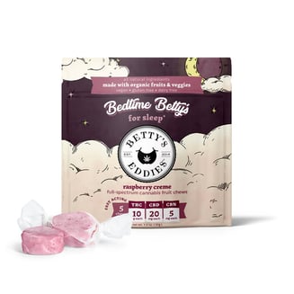 Bedtime Betty’s Raspberry Creme [5pk] (20mg THC/40mg CBD/5mg CBN) Sleep Fruit Chews by Betty's Eddies