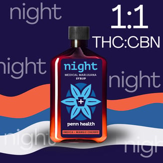 Night 1:1 THC:CBN - Mango Cherry [250ml] (250mg THC/250mg CBN) by Penn Health