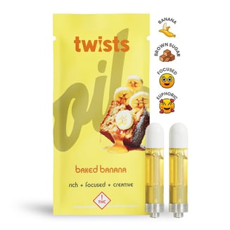 Baked Banana Flavor - "Twists" Cartridge 2-PACK (2000mg) by Oil®
