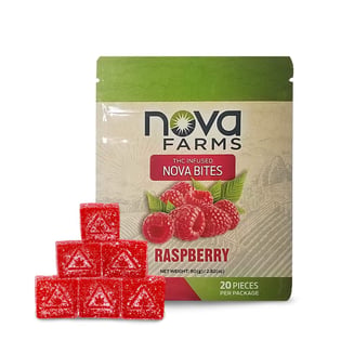 Raspberry Nova Bites [20pk] (100mg) by Nova Farms