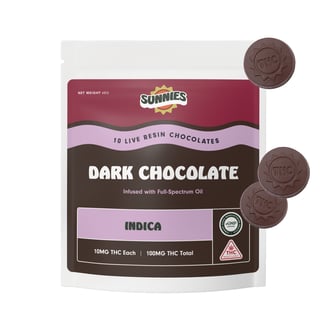 Dark Chocolate - Indica [10pk] (100mg) by Sunnies