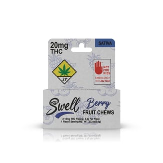 Berry Sativa 2-pack Fruit Chews [2pk] (20mg) by Swell
